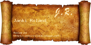 Janki Roland névjegykártya